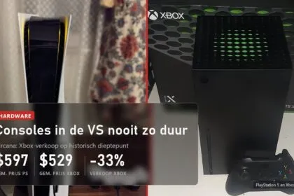 Gemiddelde prijs in de VS 597 dollar voor PlayStation en 529 voor Xbox, Xbox-verkoop min 33 procent