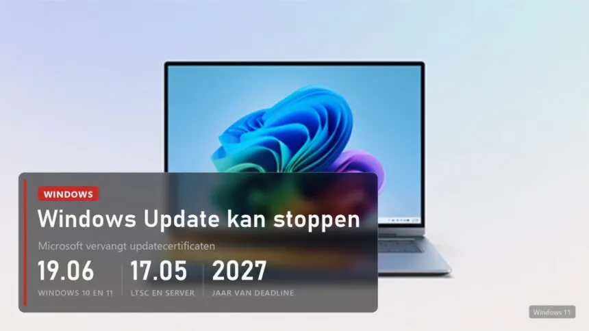 Windows Update kan stoppen: deadlines 19 juni en 17 mei 2027