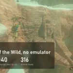 Link paragliding over a canyon in The Legend of Zelda: Breath of the Wild with a plate about the native PC port